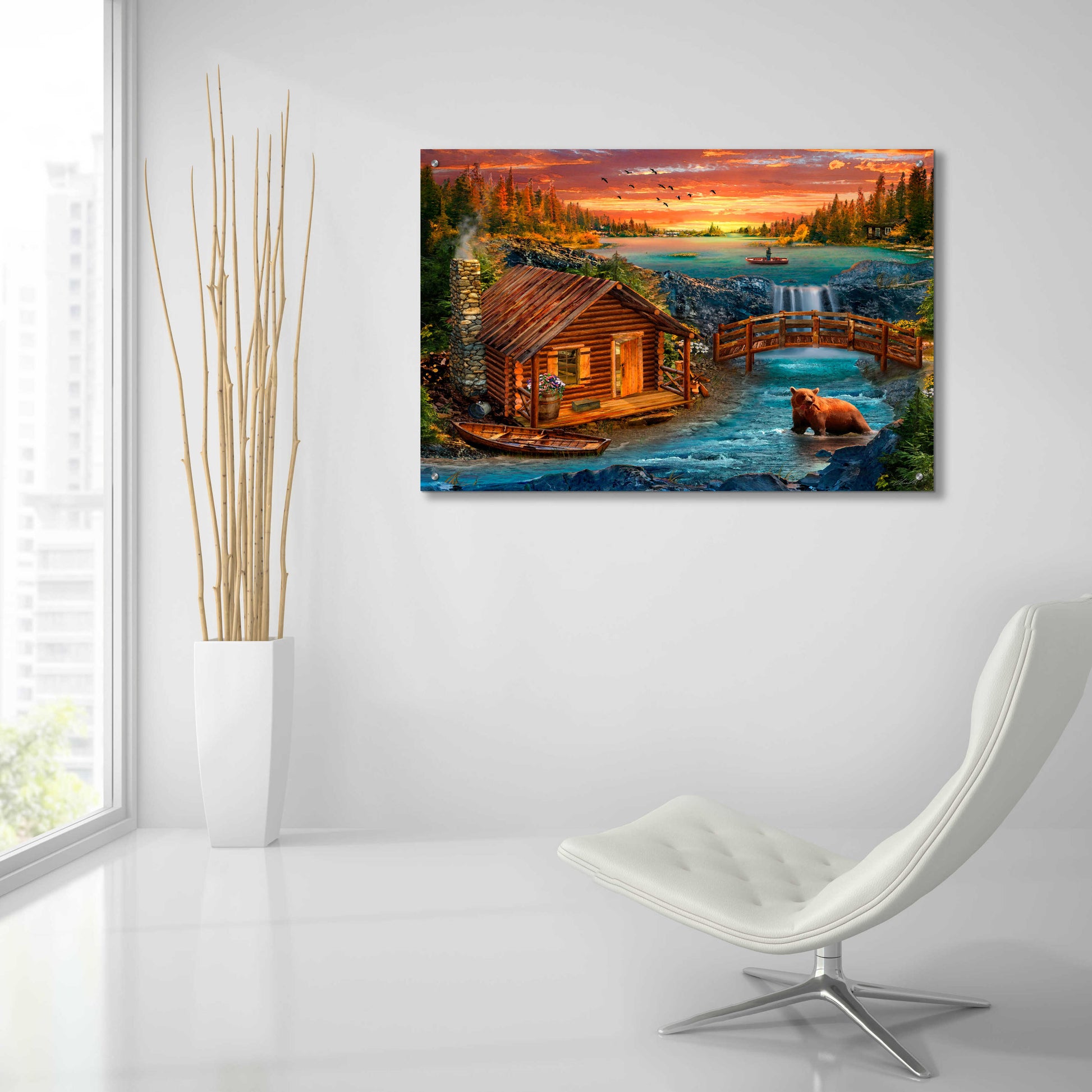 Epic Art '33_River_Cabin' by Chris Dobrowolski, Acrylic Glass Wall Art,36x24