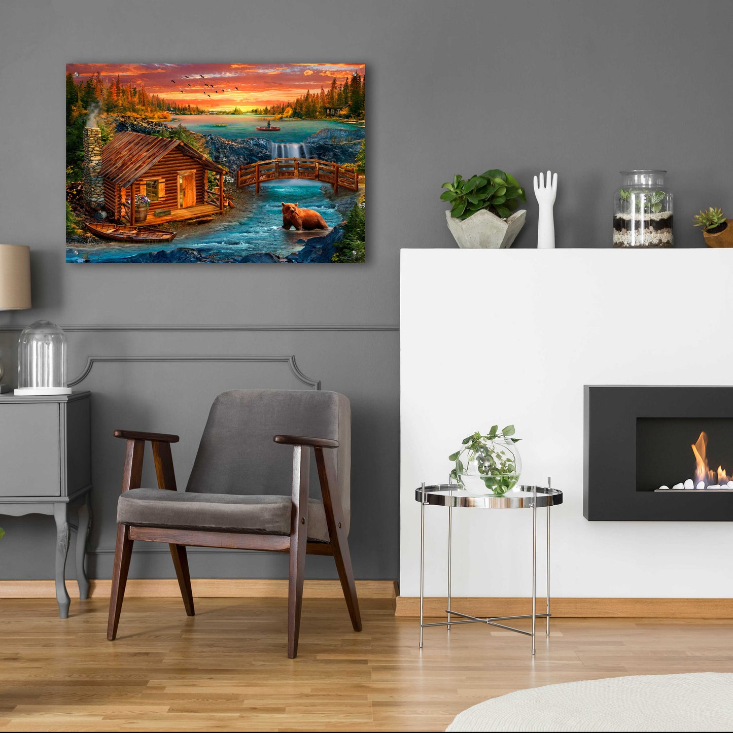 Epic Art '33_River_Cabin' by Chris Dobrowolski, Acrylic Glass Wall Art,36x24