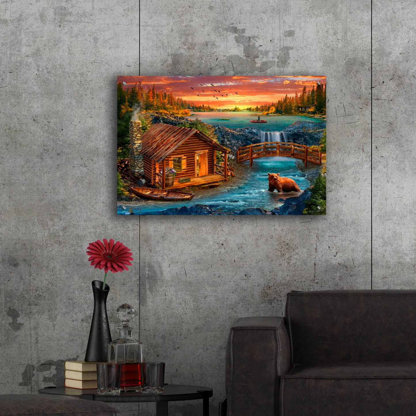 Epic Art '33_River_Cabin' by Chris Dobrowolski, Acrylic Glass Wall Art,36x24