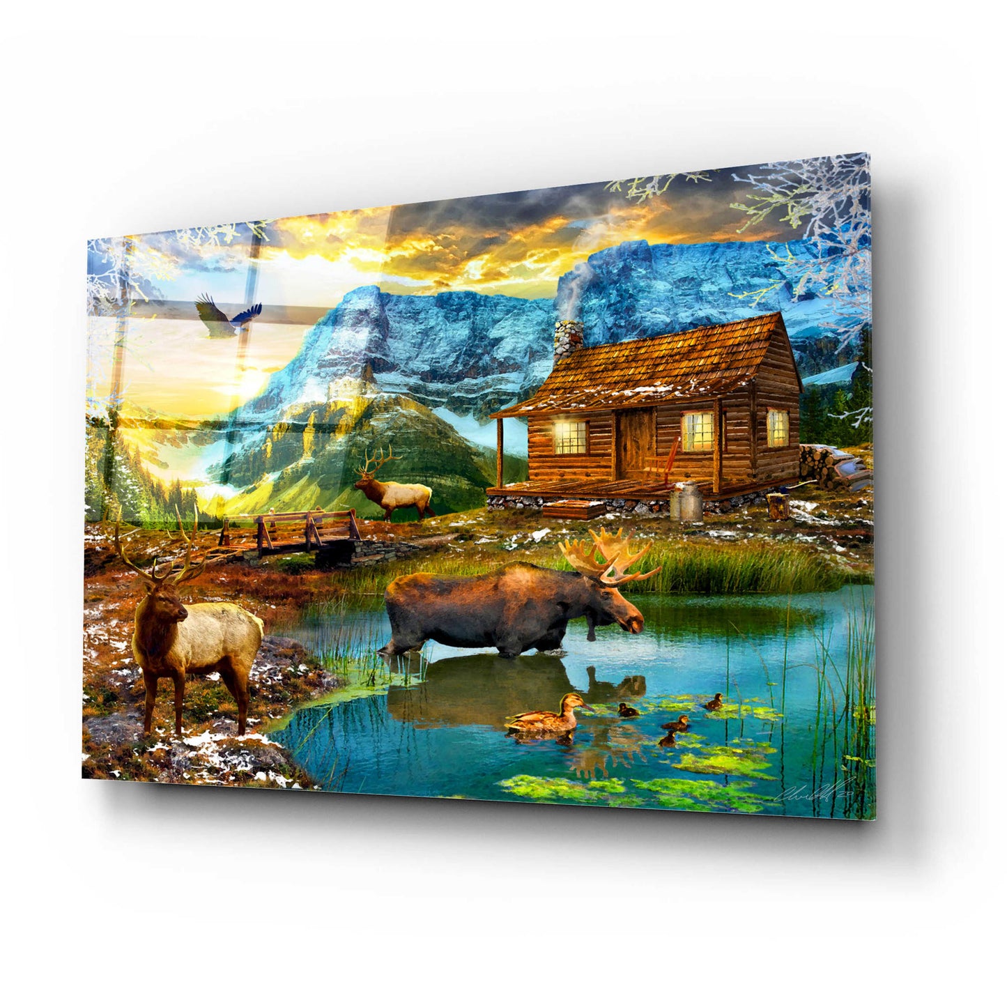 Epic Art '35 Winter Cabin' by Chris Dobrowolski, Acrylic Glass Wall Art,24x16