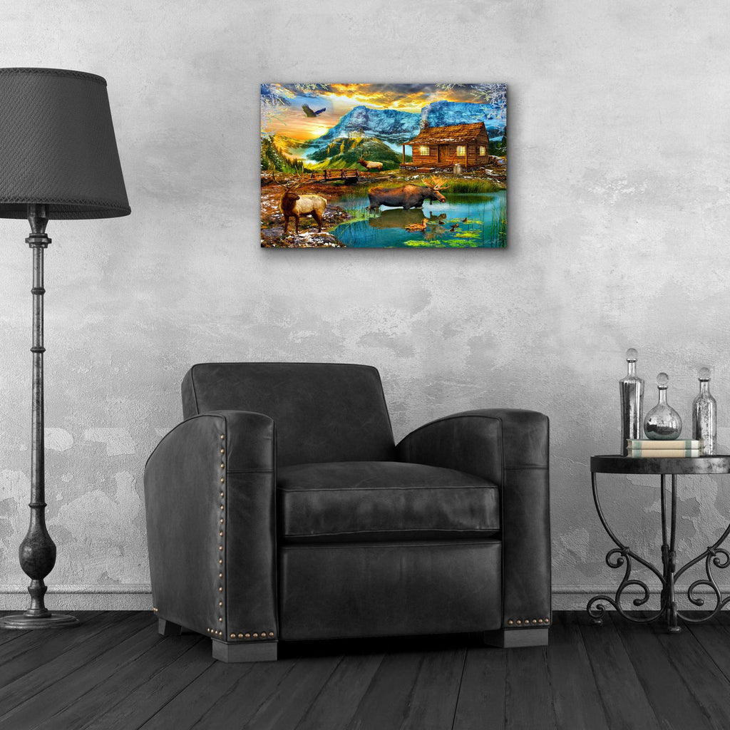 35 Winter Cabin by Chris Dobrowolski - 24x16 acrylic wall art in a room