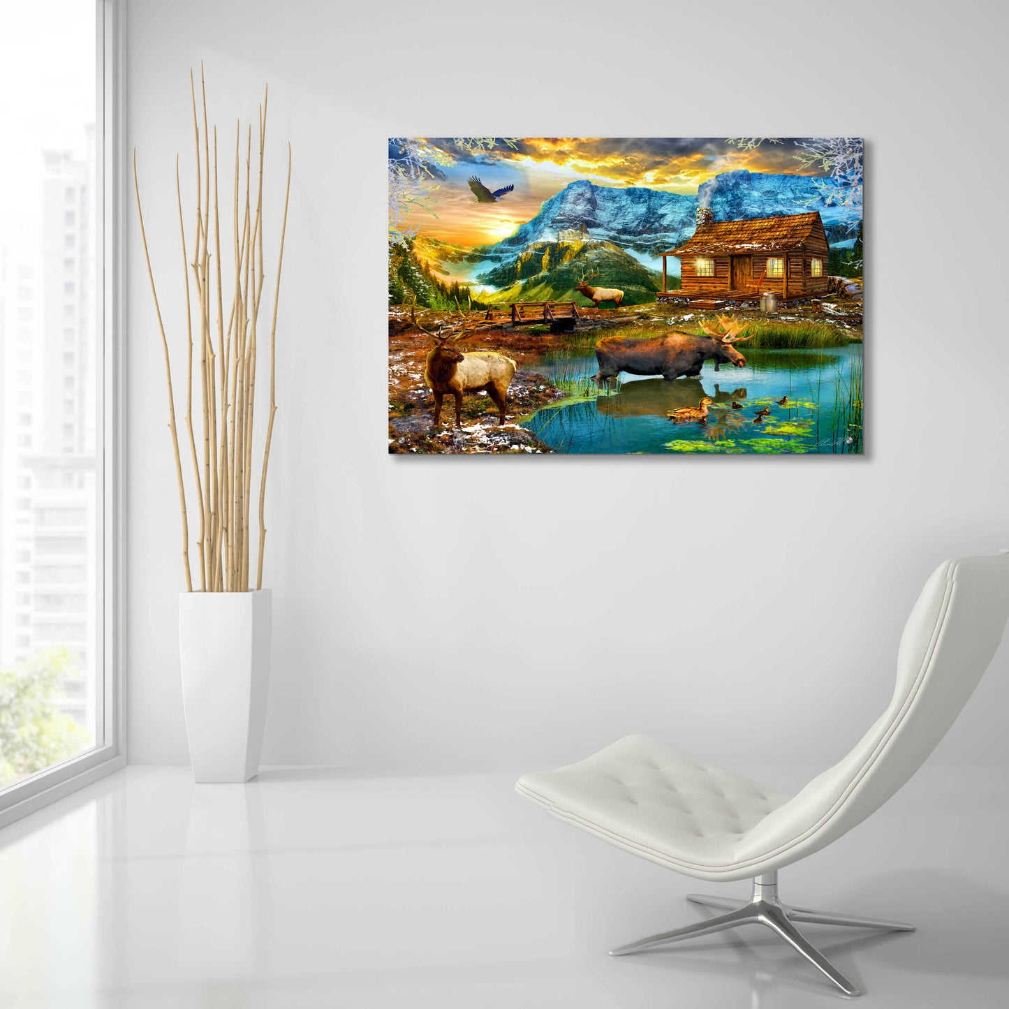 Epic Art '35 Winter Cabin' by Chris Dobrowolski, Acrylic Glass Wall Art,36x24