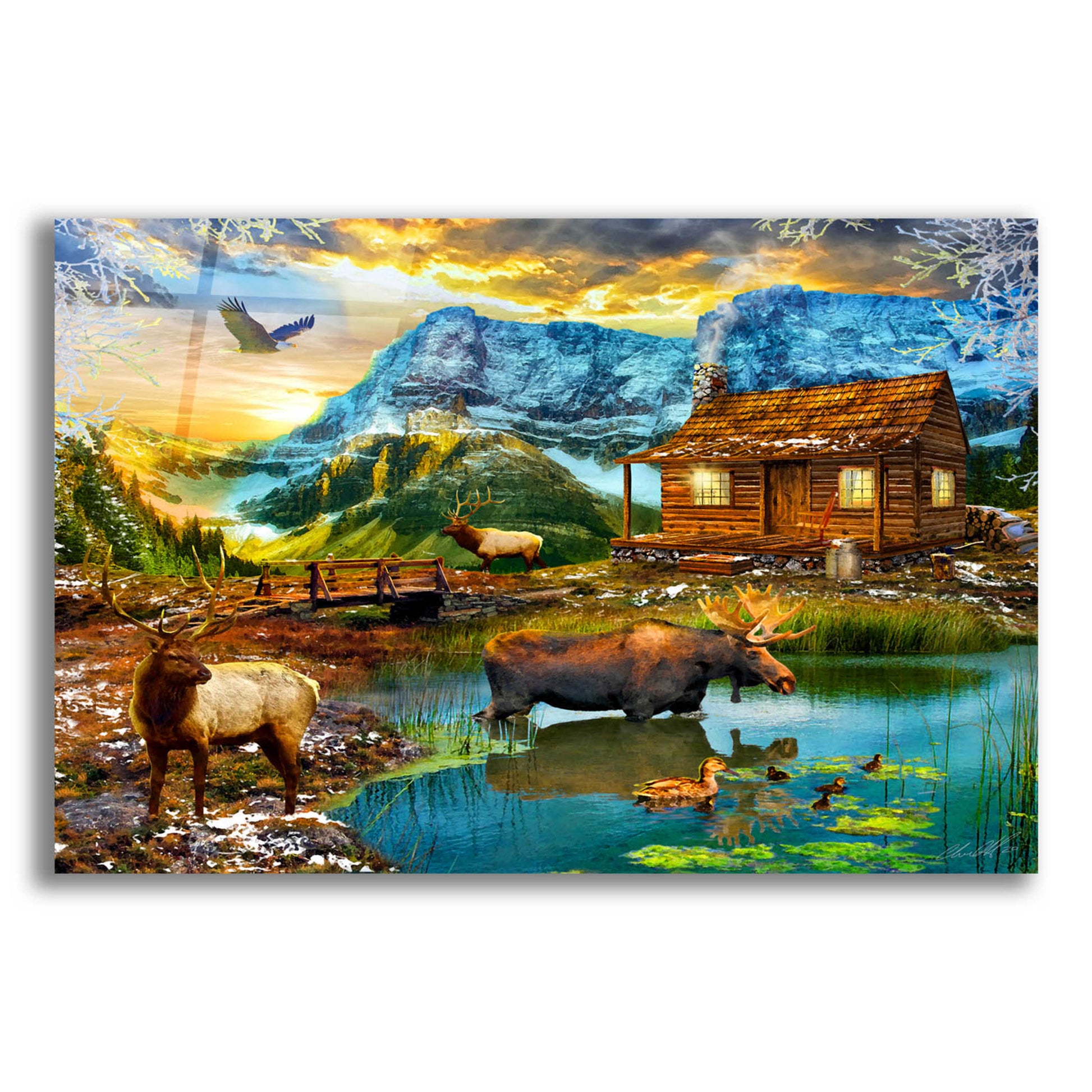 Epic Art '35 Winter Cabin' by Chris Dobrowolski, Acrylic Glass Wall Art