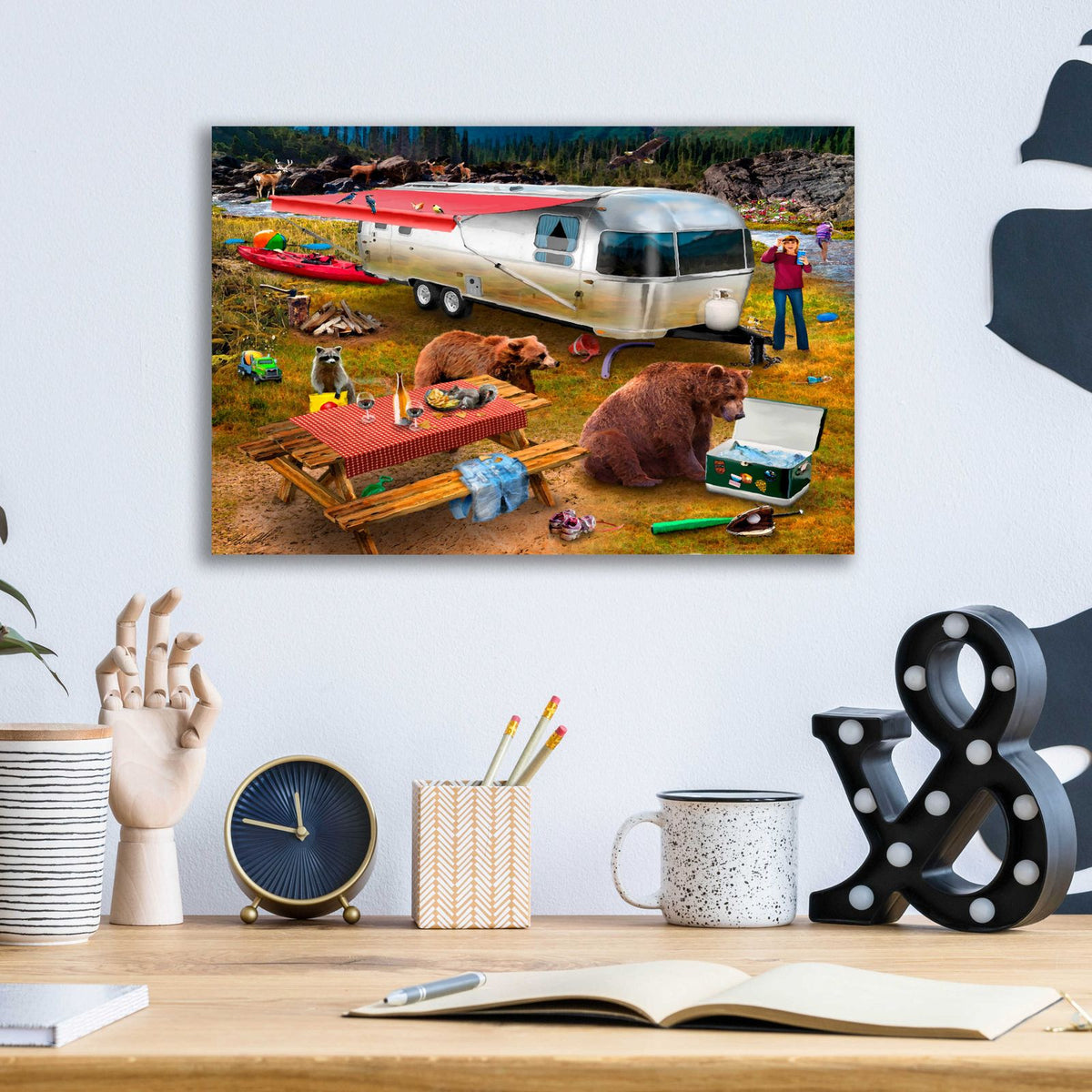 Camping Bandits by Chris Dobrowolski - 16x12 acrylic wall art in a room