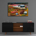 Camping Bandits by Chris Dobrowolski - 36x24 acrylic wall art in a room