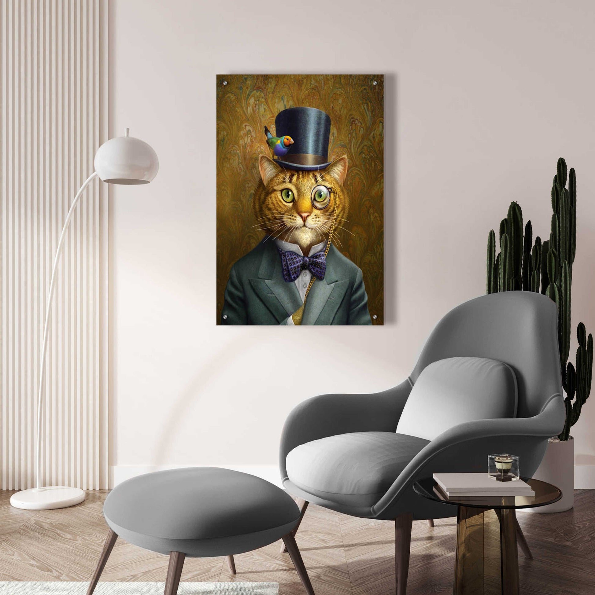 Epic Art 'Fat Cat' by Dan Craig, Acrylic Glass Wall Art,24x36