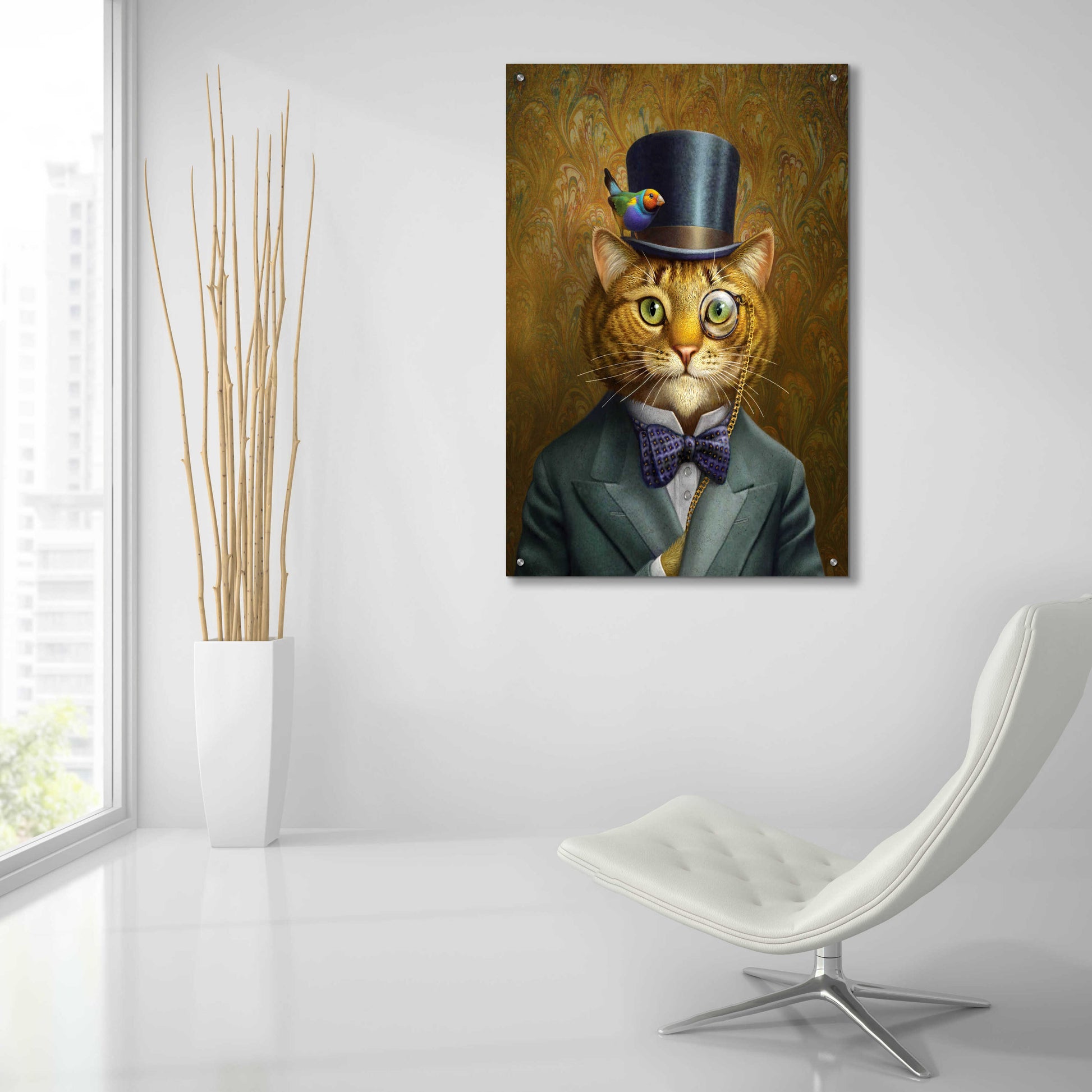 Epic Art 'Fat Cat' by Dan Craig, Acrylic Glass Wall Art,24x36