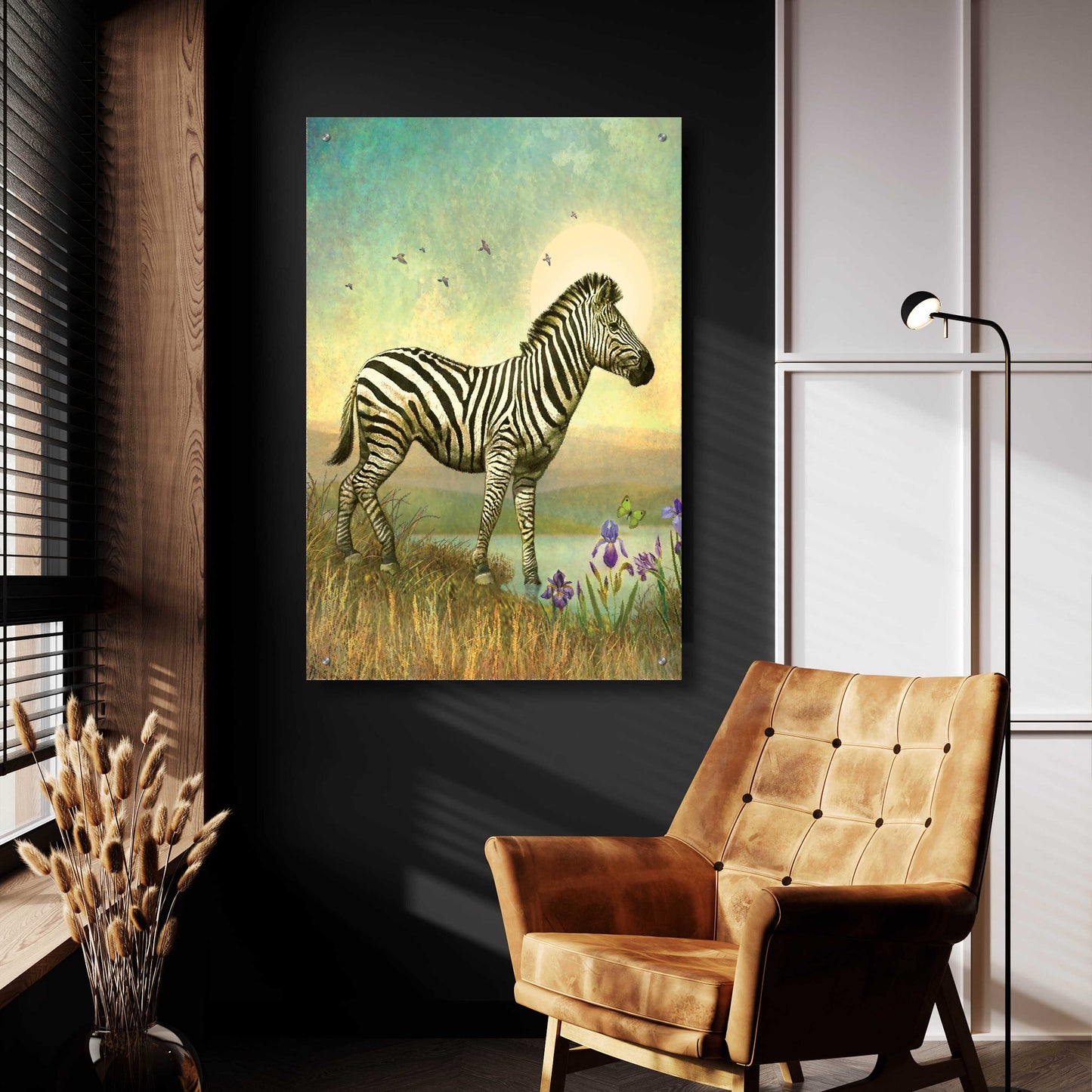 Epic Art 'Balance-Zebra' by Dan Craig, Acrylic Glass Wall Art,24x36