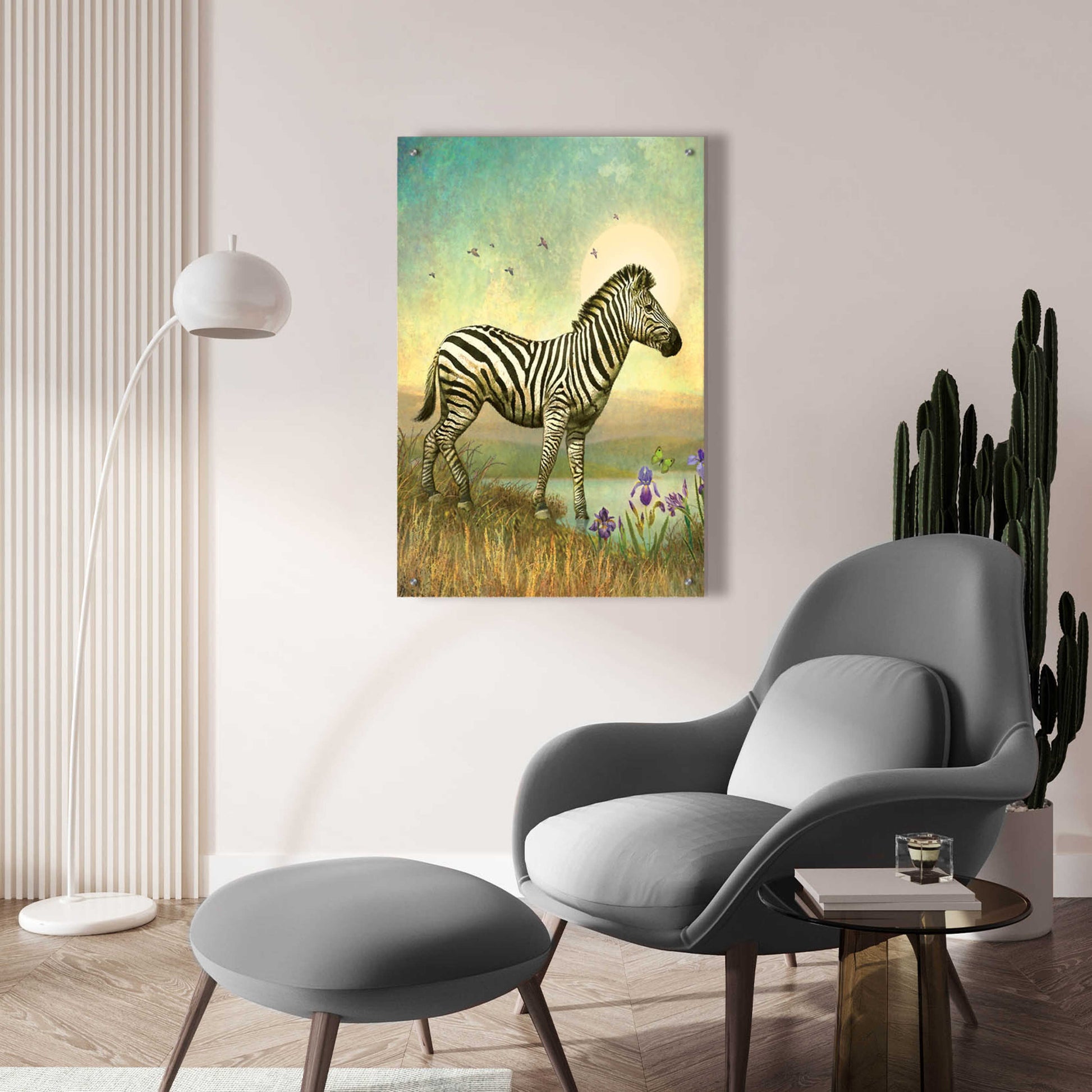 Epic Art 'Balance-Zebra' by Dan Craig, Acrylic Glass Wall Art,24x36