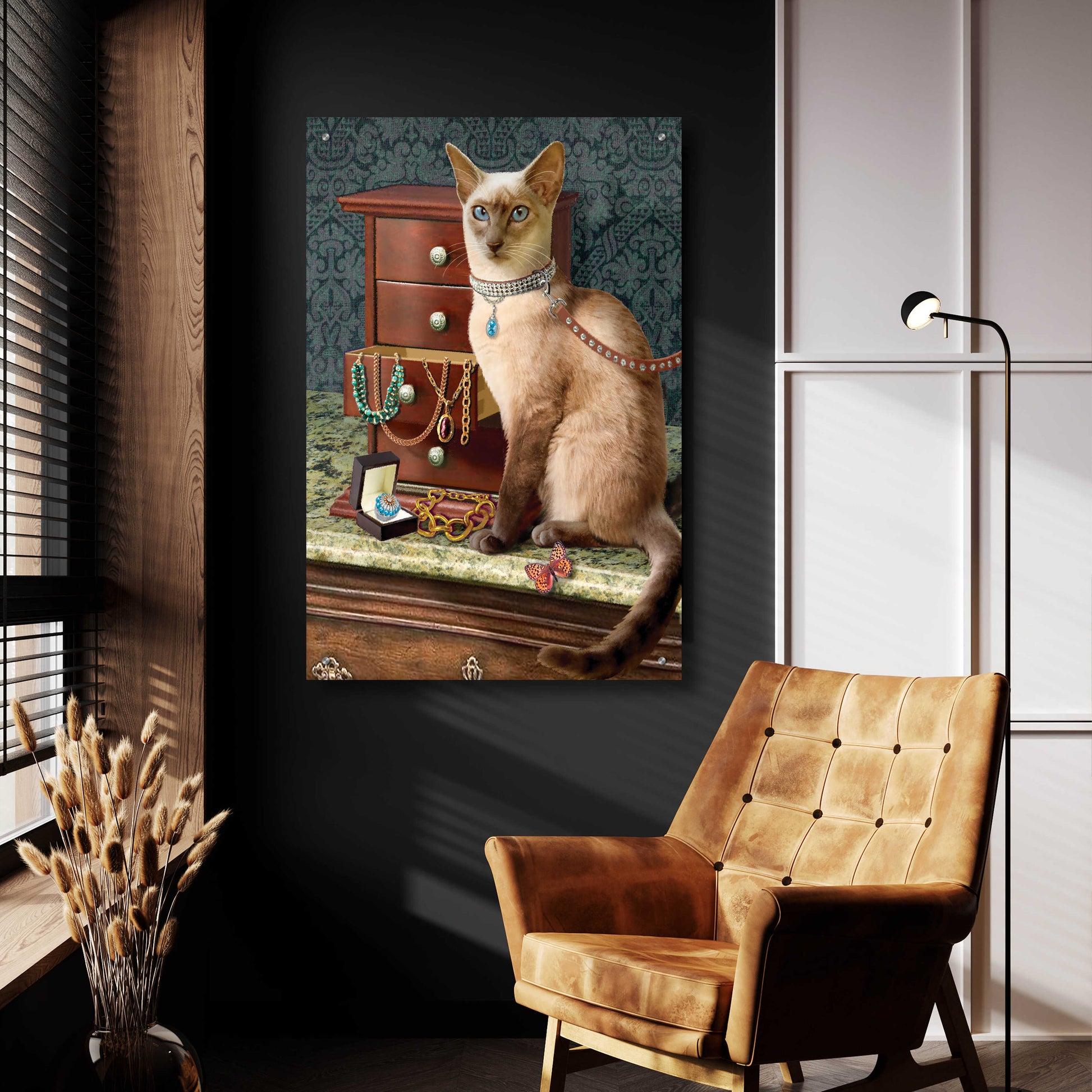 Epic Art 'Ego Siamese Cat' by Dan Craig, Acrylic Glass Wall Art,24x36