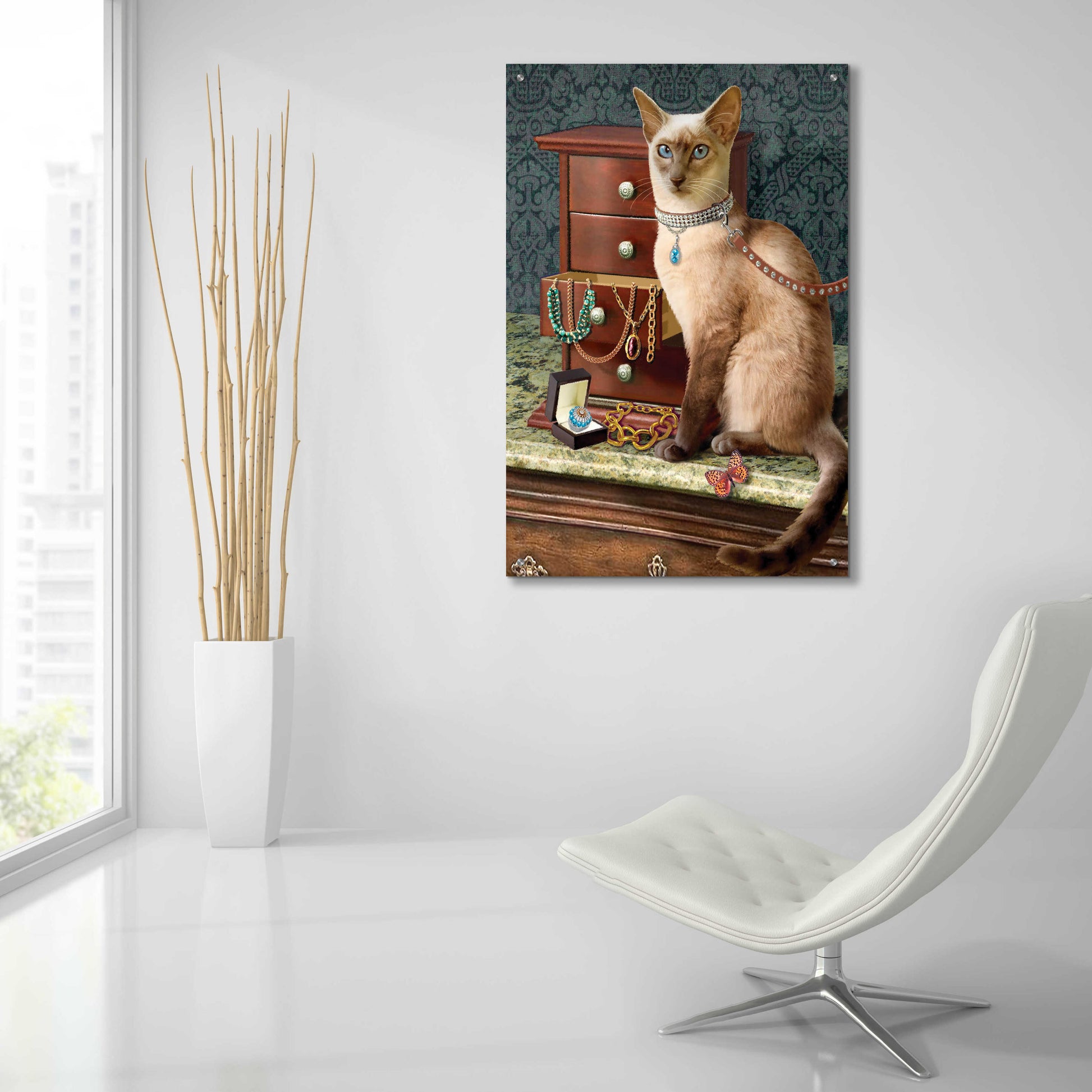 Epic Art 'Ego Siamese Cat' by Dan Craig, Acrylic Glass Wall Art,24x36