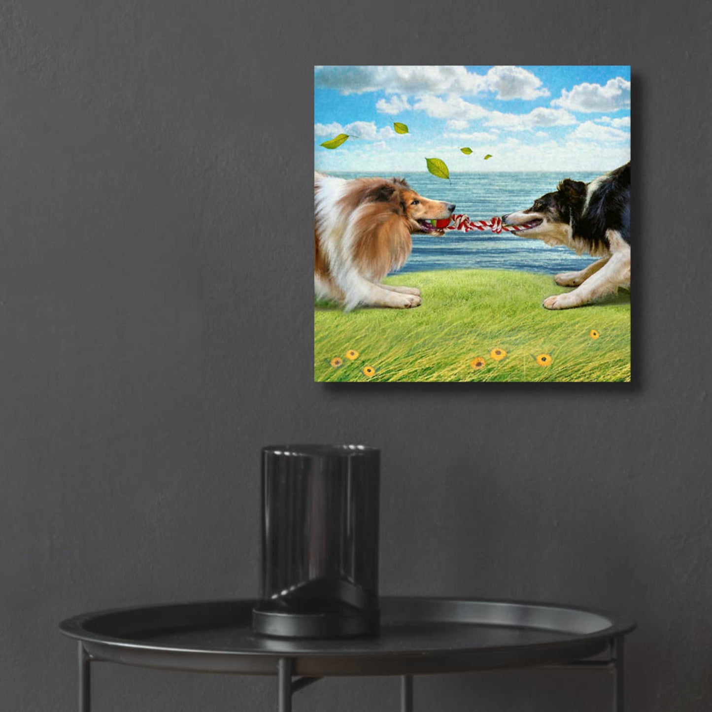 Epic Art 'Five Of Air-Collies' by Dan Craig, Acrylic Glass Wall Art,12x12