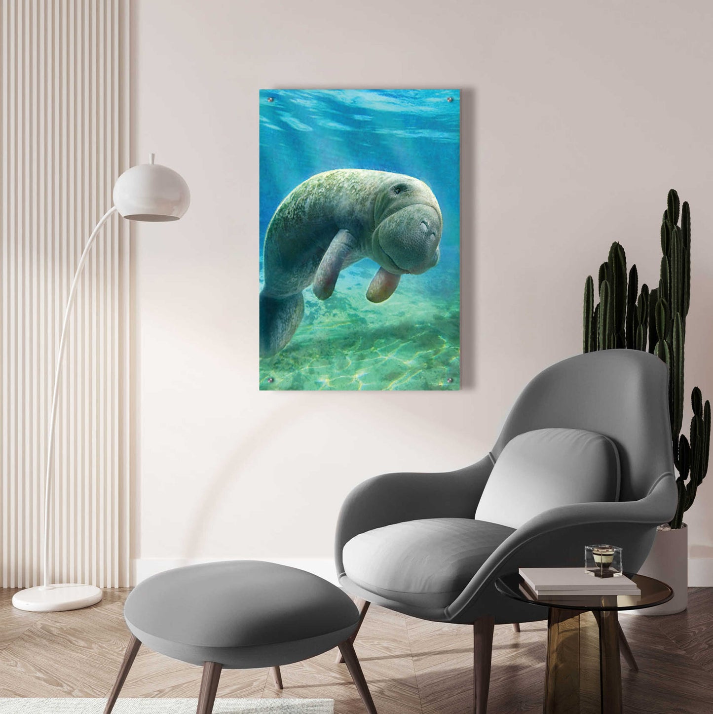 Epic Art 'Five Of Earth-Manatee' by Dan Craig, Acrylic Glass Wall Art,24x36