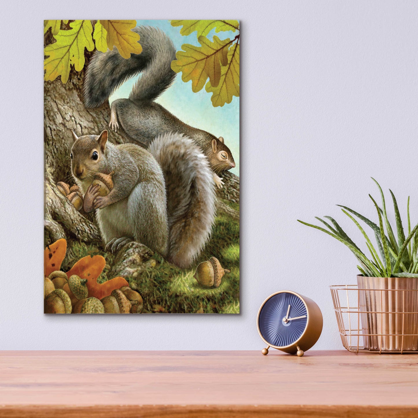 Epic Art 'Four Of Earth-Squirrels' by Dan Craig, Acrylic Glass Wall Art,12x16