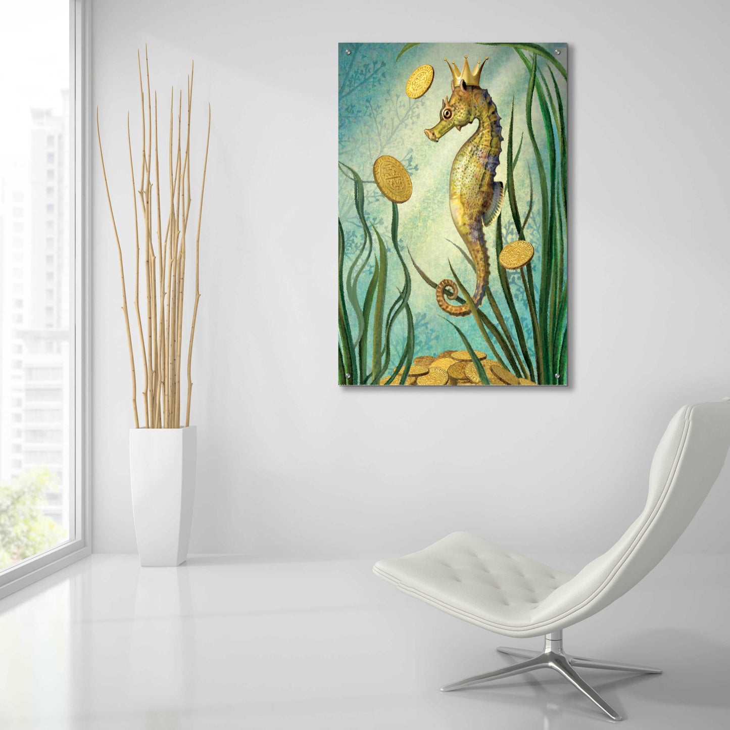 Epic Art 'Prince Of Earth-Seahorse' by Dan Craig, Acrylic Glass Wall Art,24x36