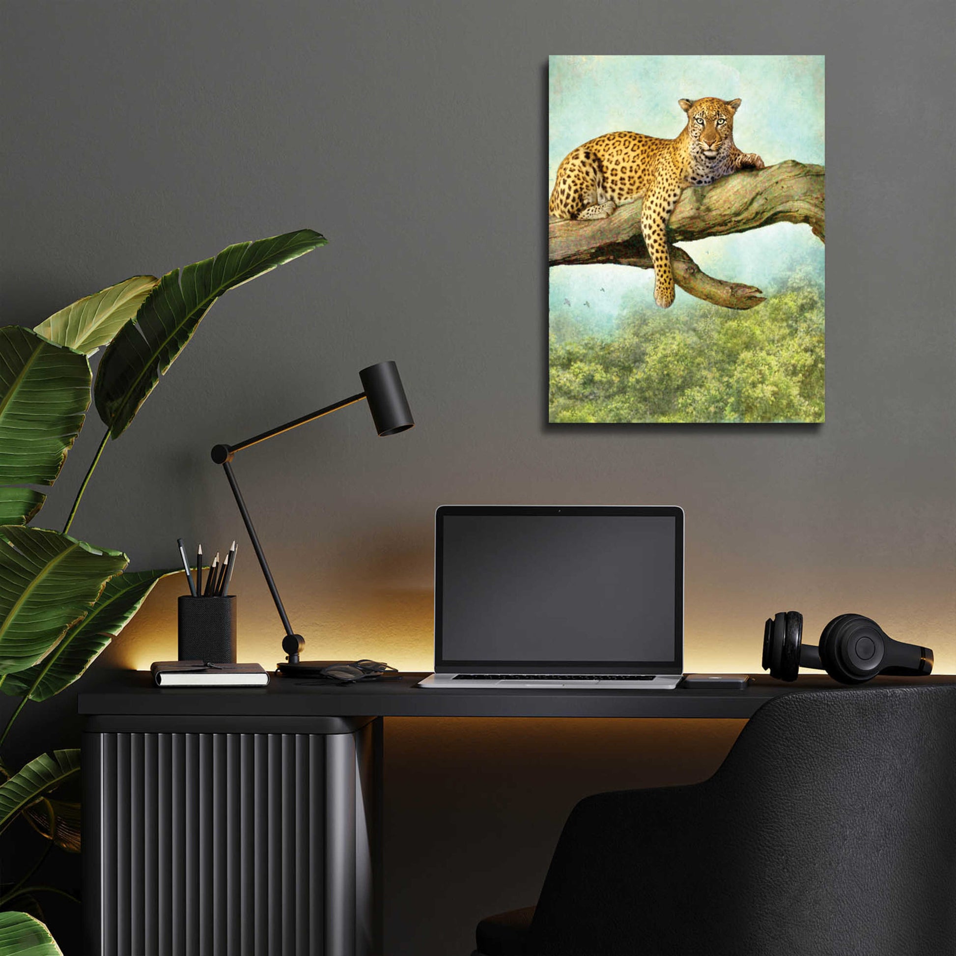 Epic Art 'Queen Of Air Leopard' by Dan Craig, Acrylic Glass Wall Art,12x16