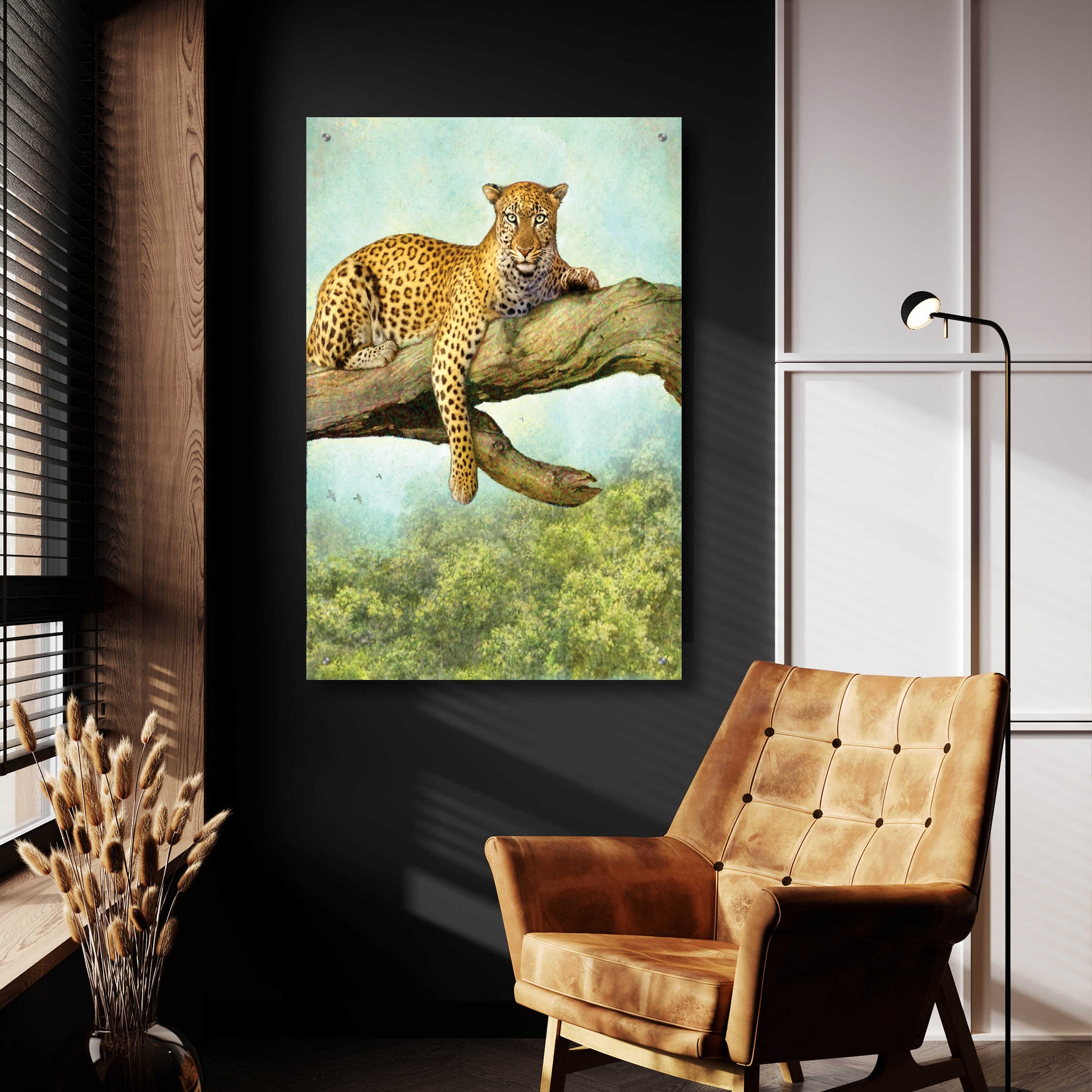 Epic Art 'Queen Of Air Leopard' by Dan Craig, Acrylic Glass Wall Art,24x36