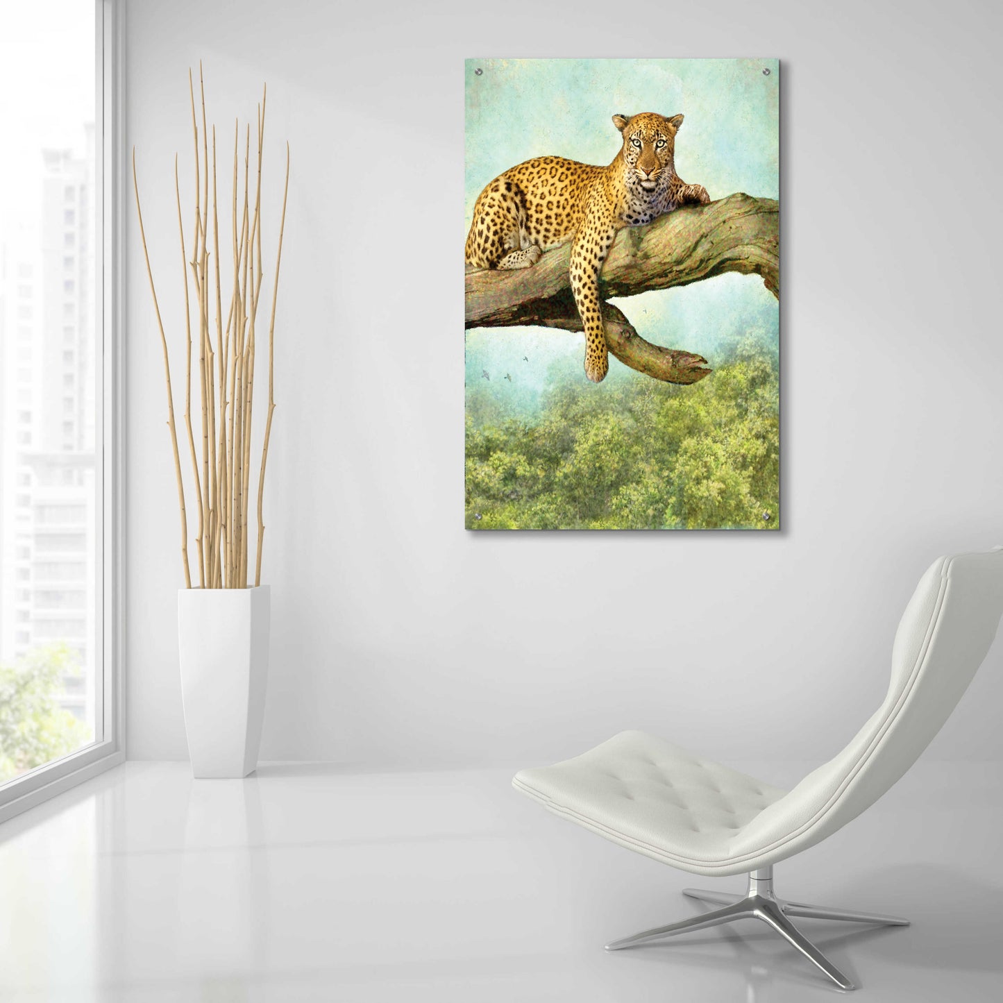 Epic Art 'Queen Of Air Leopard' by Dan Craig, Acrylic Glass Wall Art,24x36