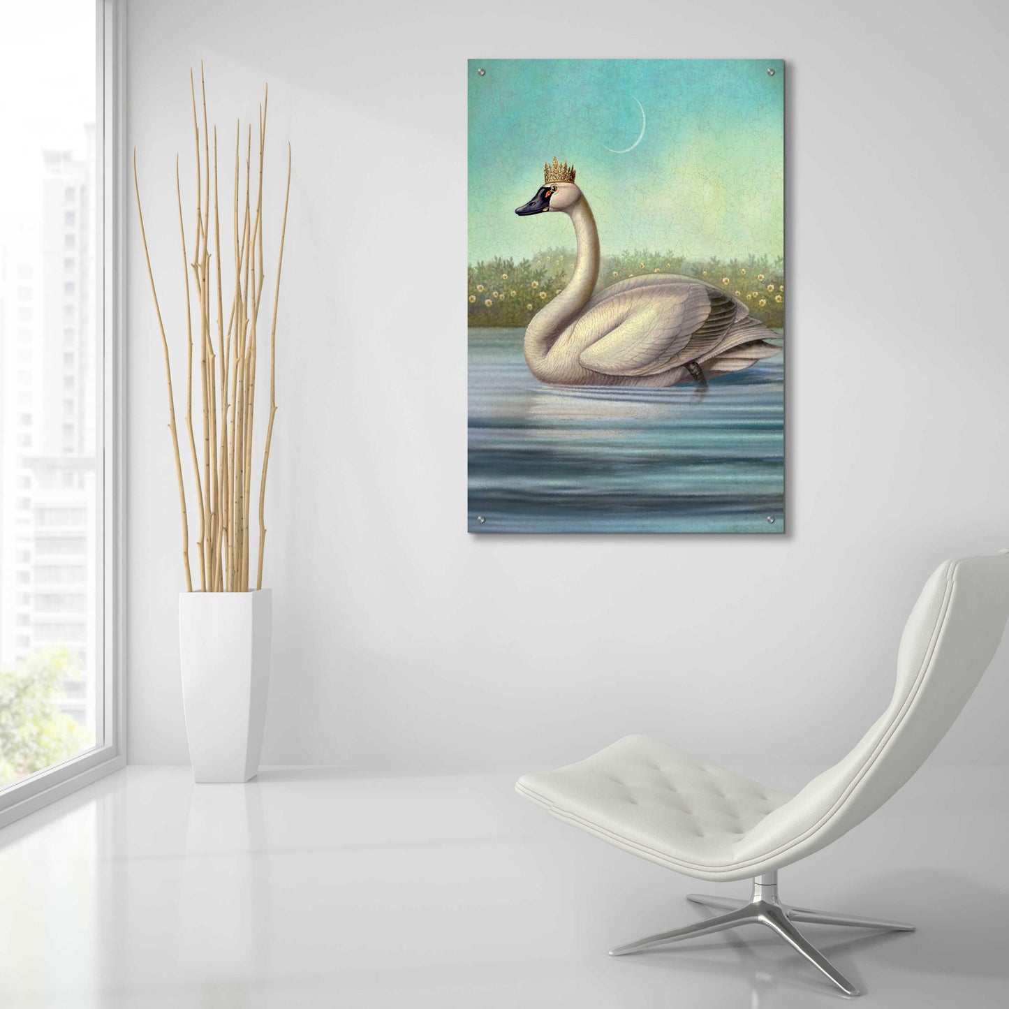 Epic Art 'Queen Of Water Swan' by Dan Craig, Acrylic Glass Wall Art,24x36