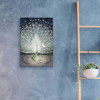 Epic Art 'Release-White Peacock' by Dan Craig, Acrylic Glass Wall Art,16x24
