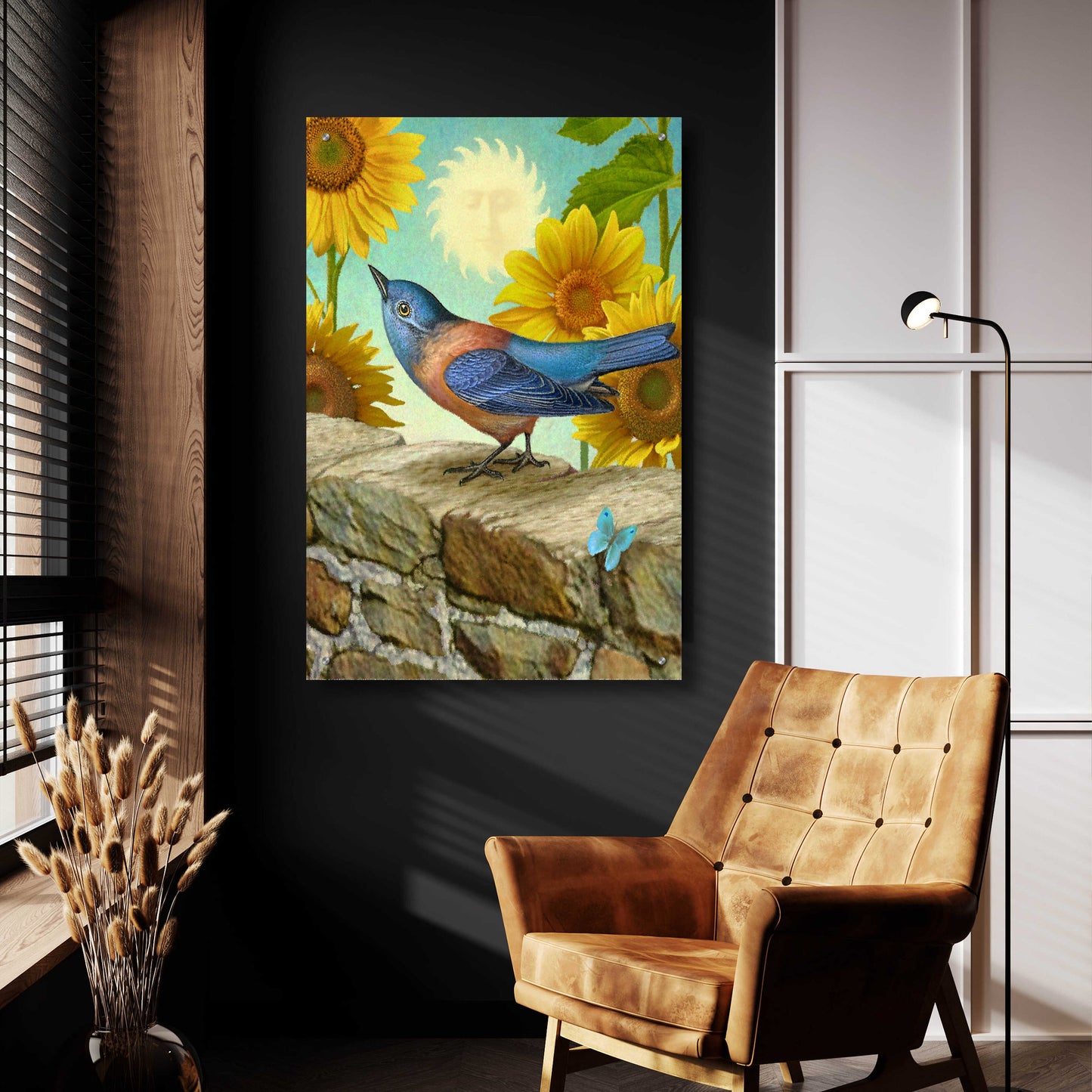 Epic Art 'The Sun-Bluebird' by Dan Craig, Acrylic Glass Wall Art,24x36