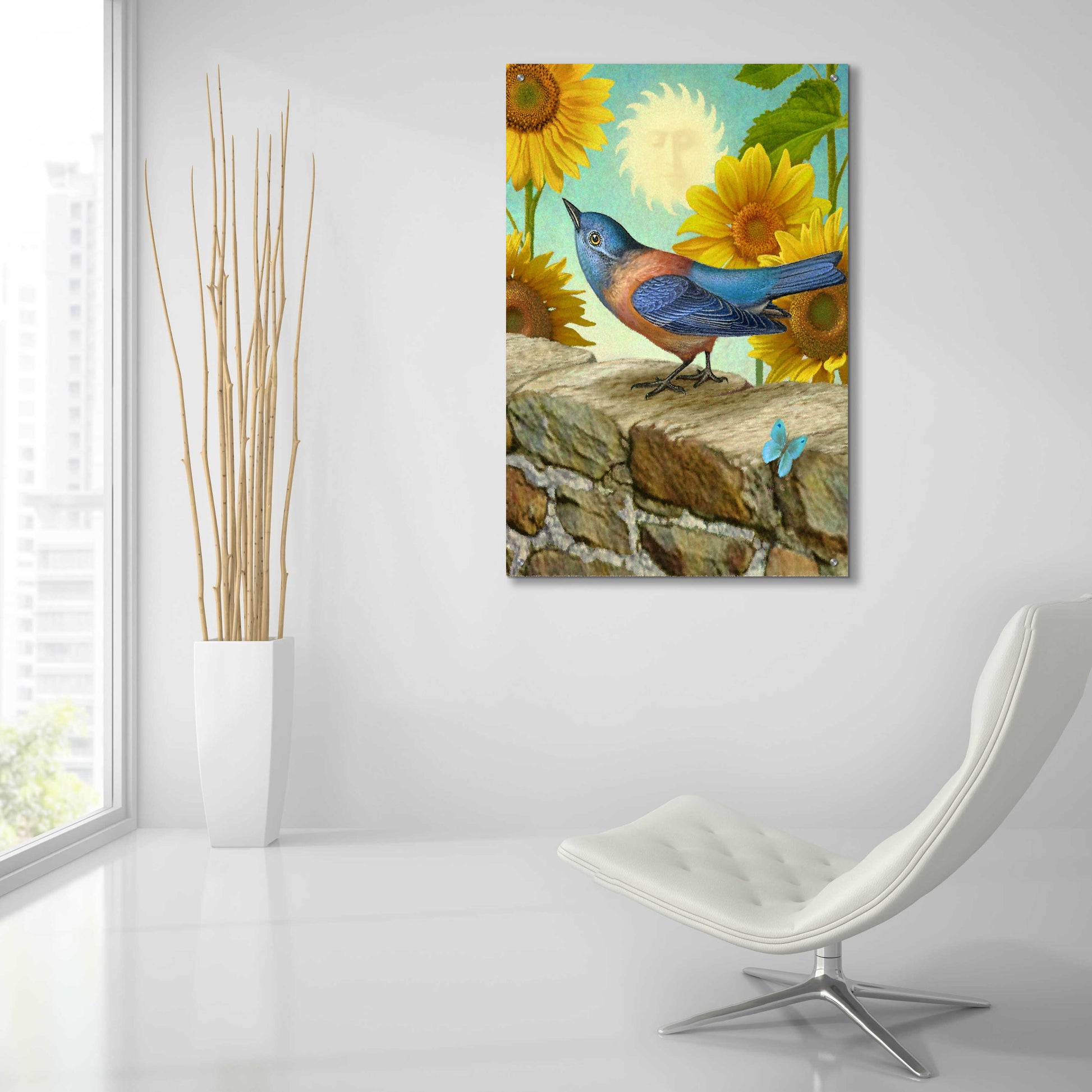 Epic Art 'The Sun-Bluebird' by Dan Craig, Acrylic Glass Wall Art,24x36