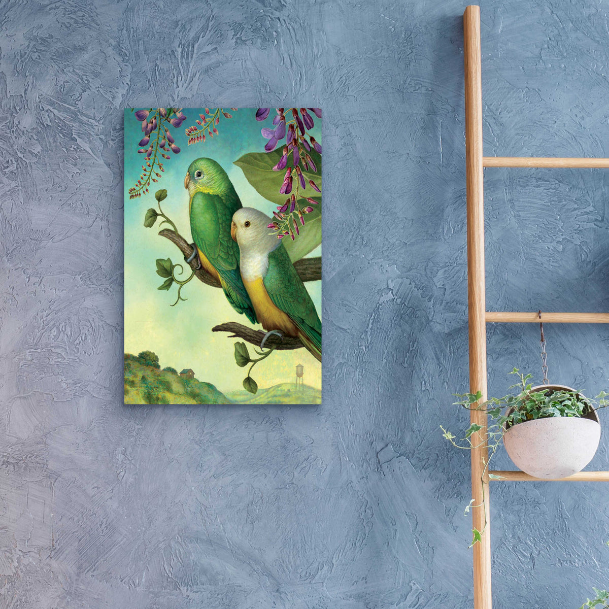 Epic Art 'Two Of Water-Lovebirds' by Dan Craig, Acrylic Glass Wall Art,16x24