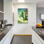 Epic Art 'Two Of Water-Lovebirds' by Dan Craig, Acrylic Glass Wall Art,24x36