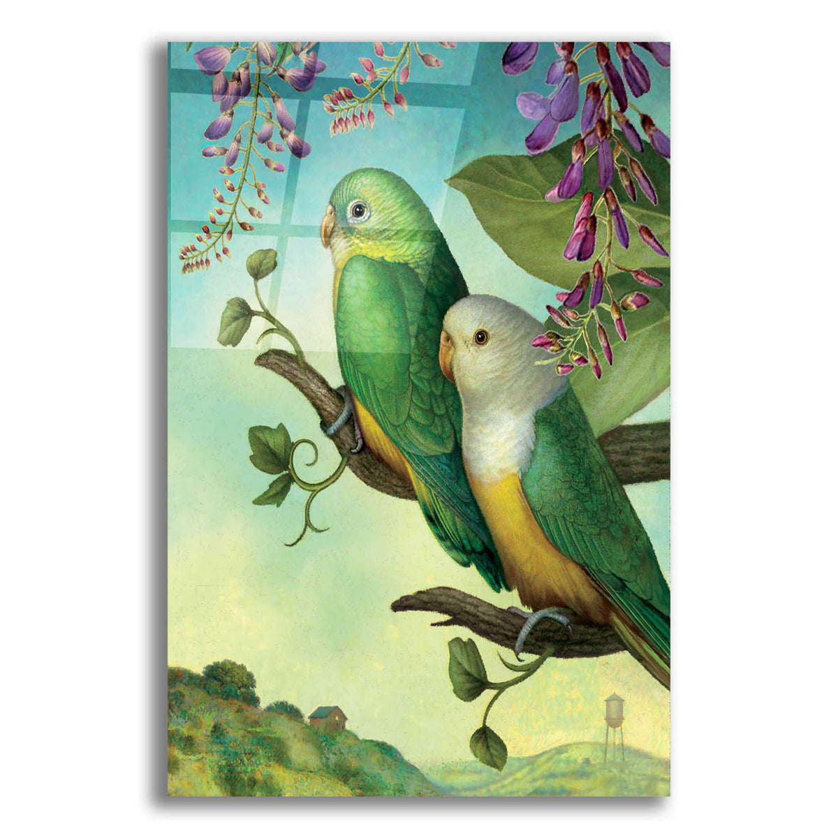 Epic Art 'Two Of Water-Lovebirds' by Dan Craig, Acrylic Glass Wall Art