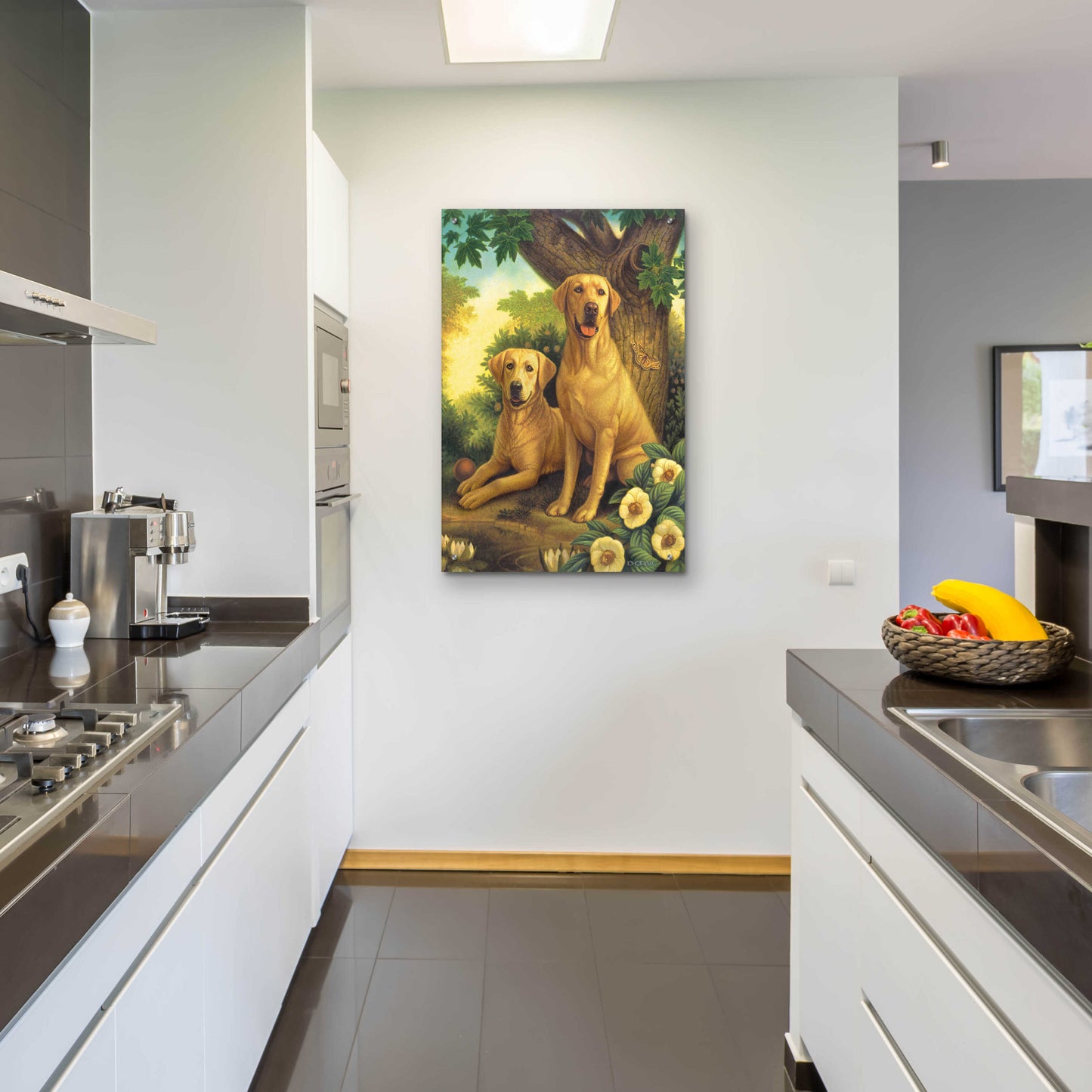 Epic Art 'Yellow Labs' by Dan Craig, Acrylic Glass Wall Art,24x36