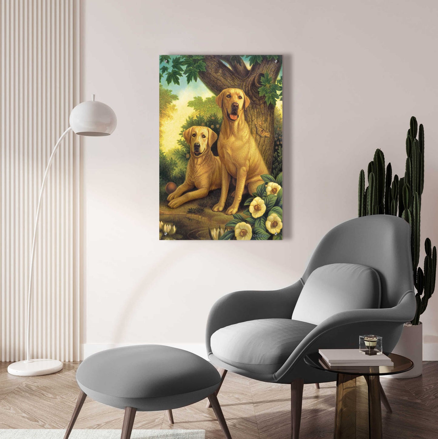 Epic Art 'Yellow Labs' by Dan Craig, Acrylic Glass Wall Art,24x36