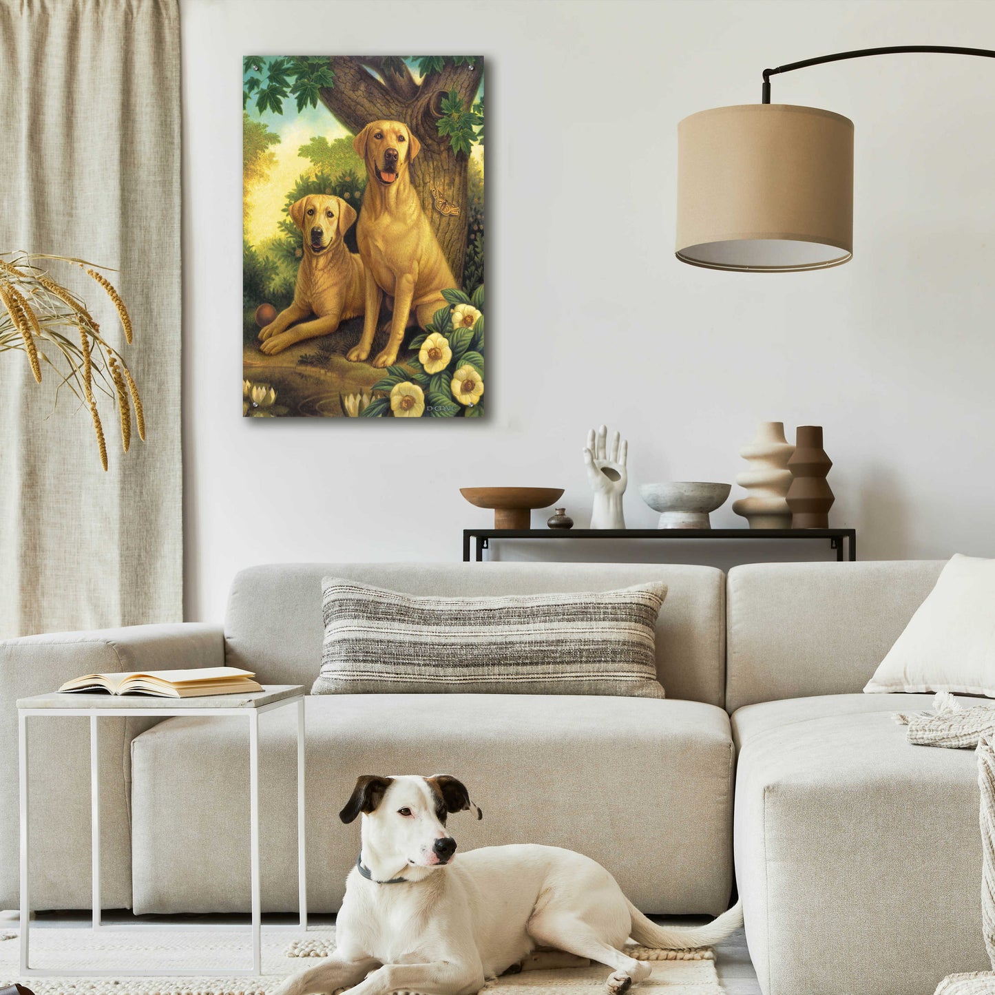 Epic Art 'Yellow Labs' by Dan Craig, Acrylic Glass Wall Art,24x36