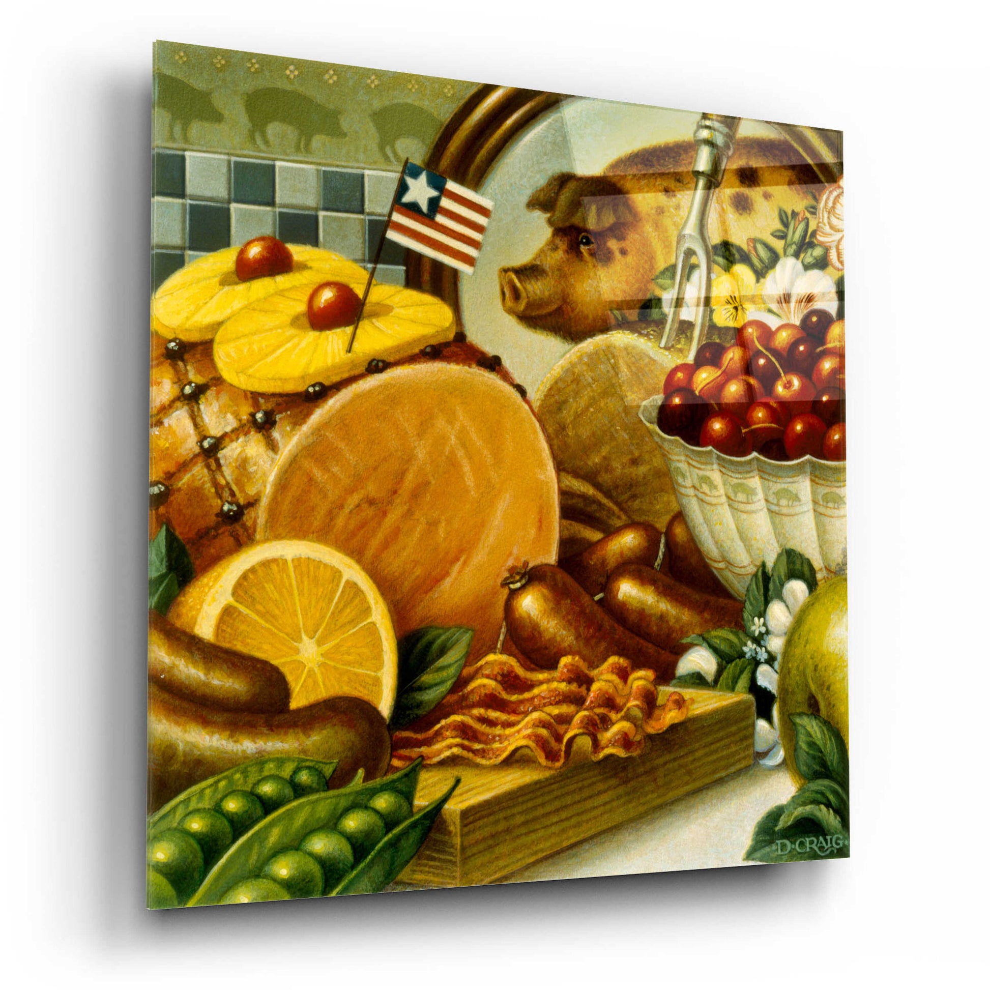 Epic Art '036 Pork Still Life' by Dan Craig, Acrylic Glass Wall Art,12x12