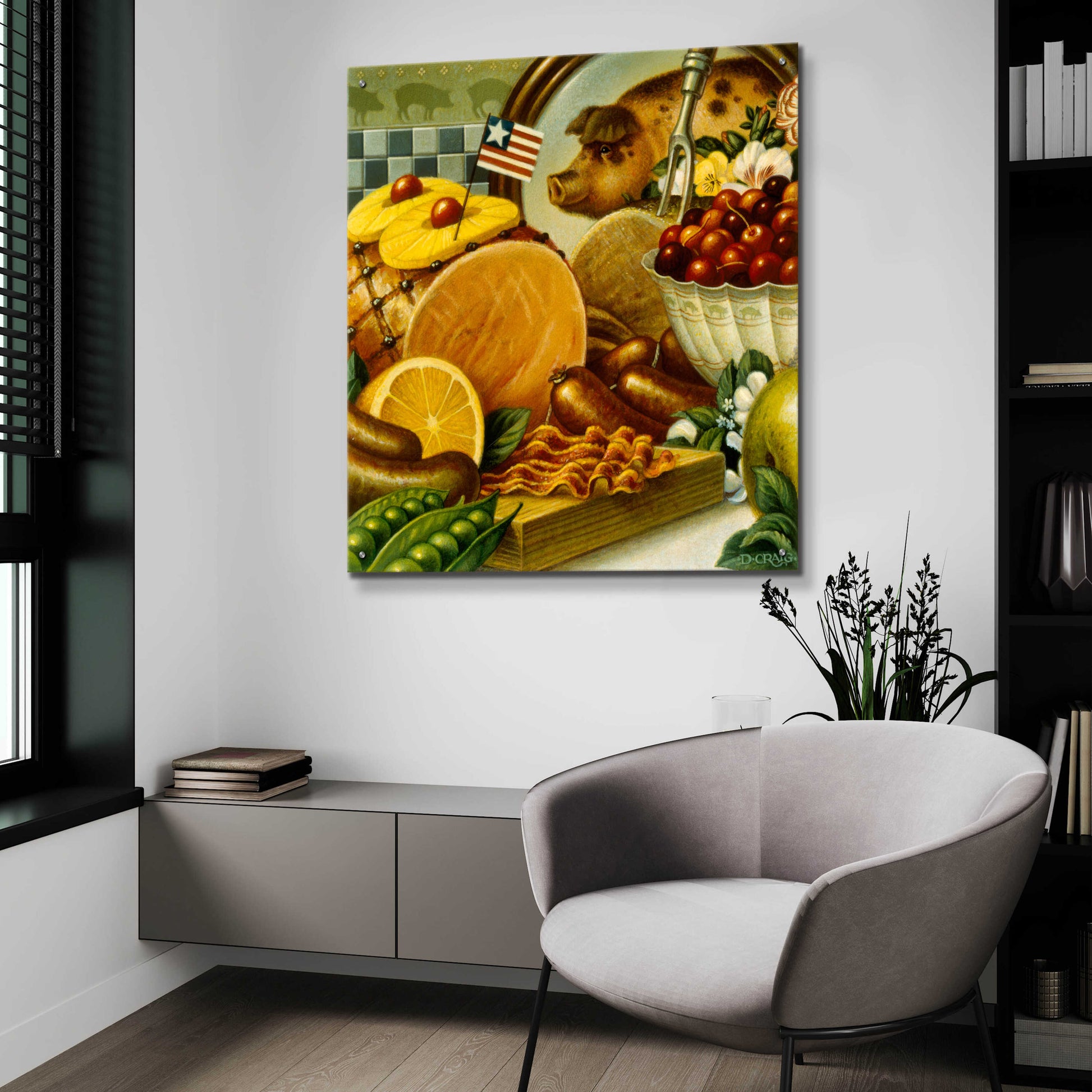 Epic Art '036 Pork Still Life' by Dan Craig, Acrylic Glass Wall Art,36x36