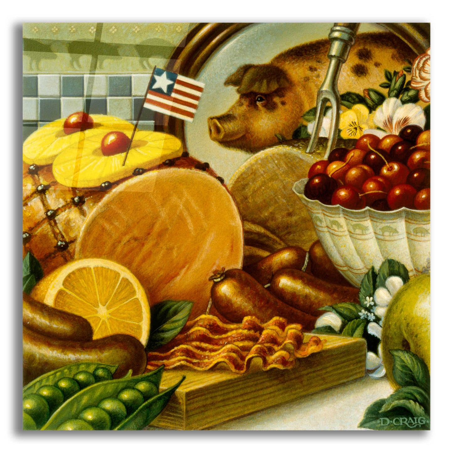 Epic Art '036 Pork Still Life' by Dan Craig, Acrylic Glass Wall Art