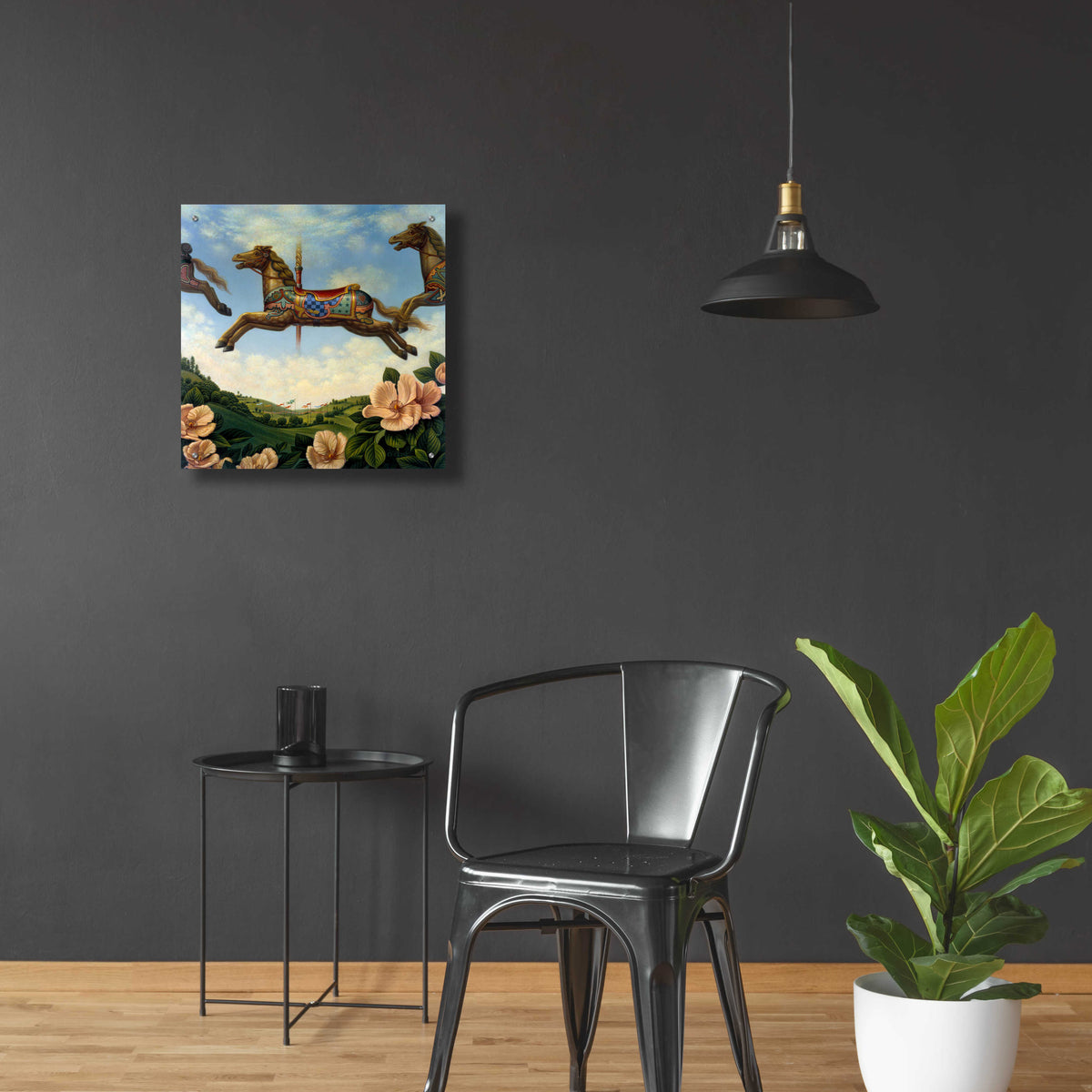 Epic Art '043 Caroussell Horses' by Dan Craig, Acrylic Glass Wall Art,24x24