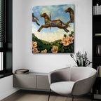 Epic Art '043 Caroussell Horses' by Dan Craig, Acrylic Glass Wall Art,36x36