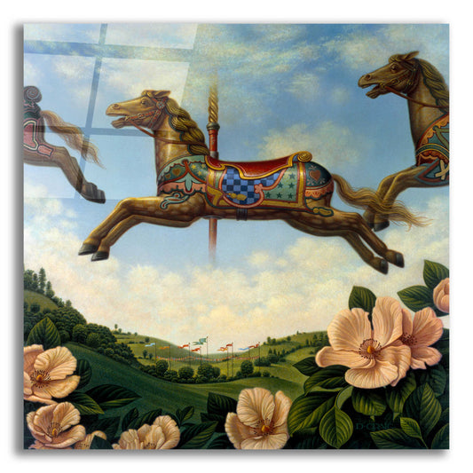 Epic Art '043 Caroussell Horses' by Dan Craig, Acrylic Glass Wall Art
