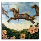 Epic Art '043 Caroussell Horses' by Dan Craig, Acrylic Glass Wall Art