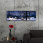 Epic Art '046 Winter Scene Carollers' by Dan Craig, Acrylic Glass Wall Art,48x16