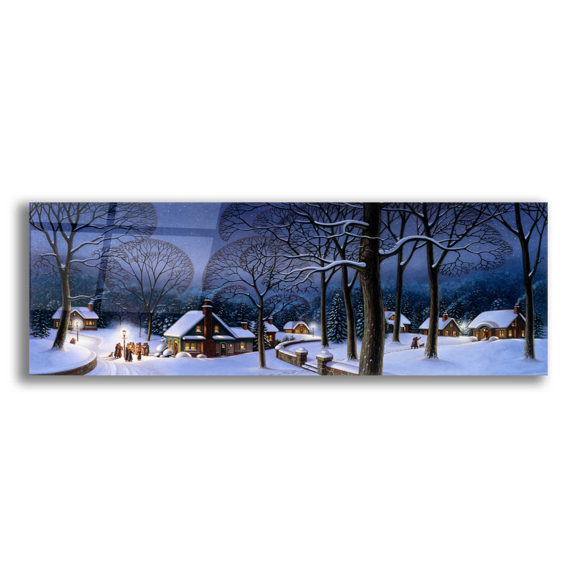 Epic Art '046 Winter Scene Carollers' by Dan Craig, Acrylic Glass Wall Art