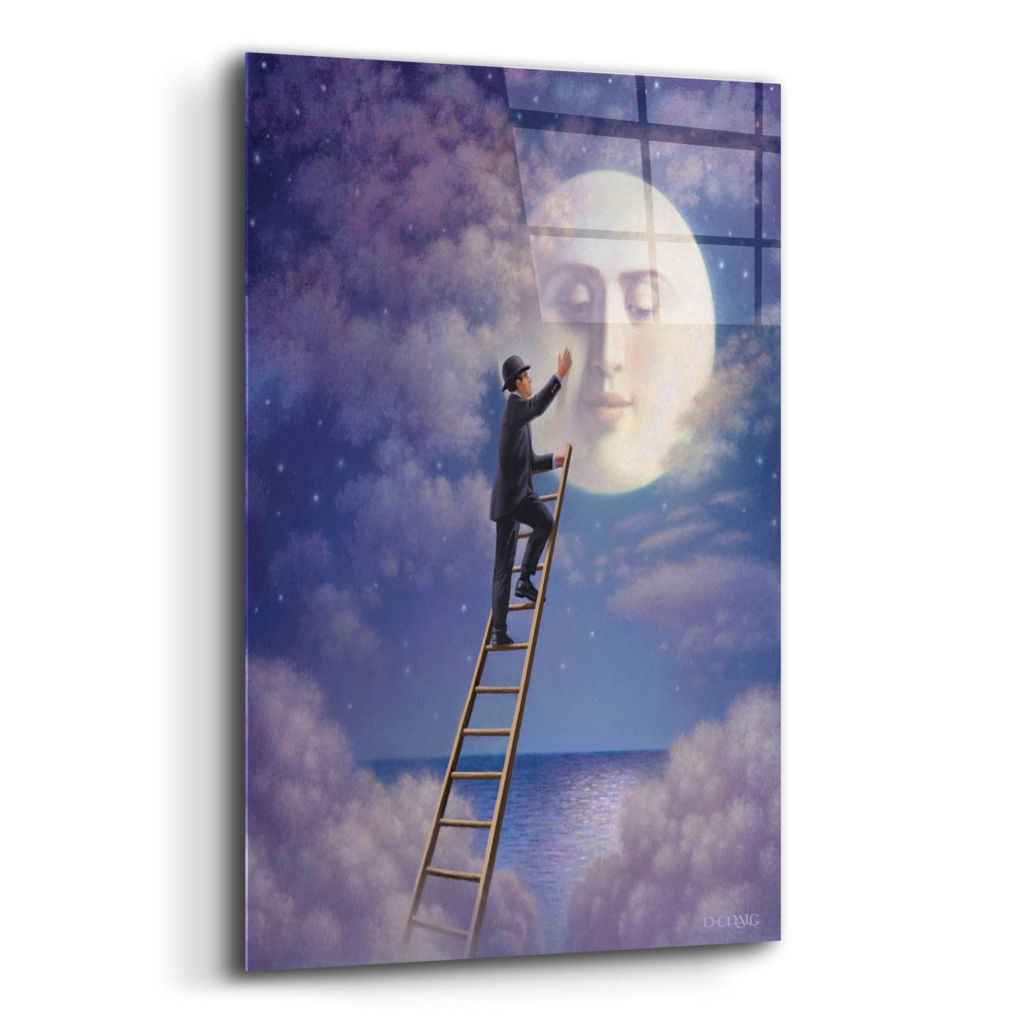 Epic Art 'Man With Moon' by Dan Craig, Acrylic Glass Wall Art,12x16