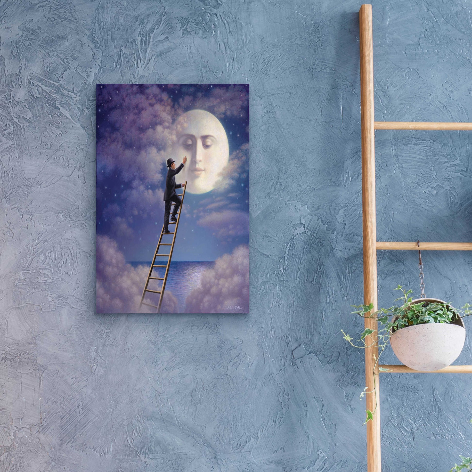 Epic Art 'Man With Moon' by Dan Craig, Acrylic Glass Wall Art,16x24