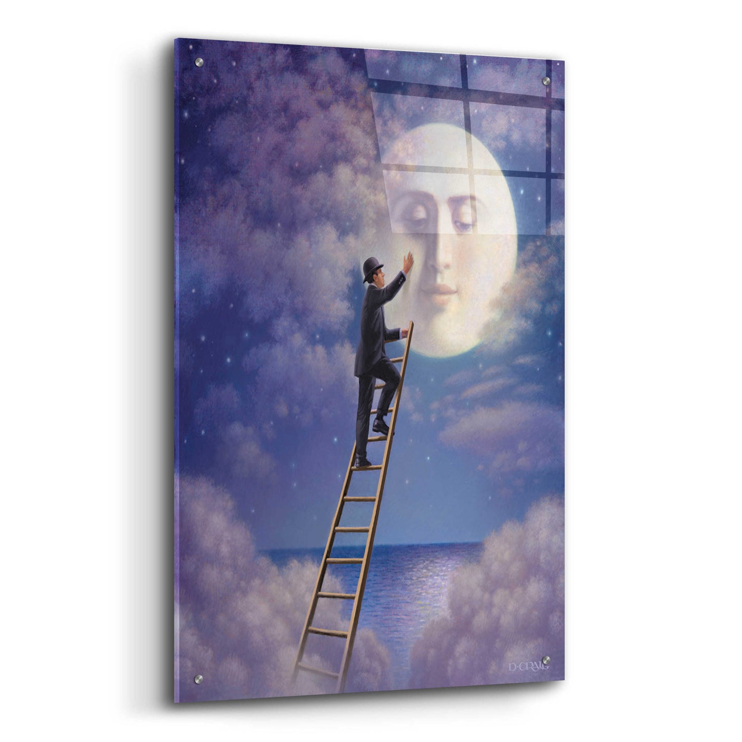 Epic Art 'Man With Moon' by Dan Craig, Acrylic Glass Wall Art,24x36