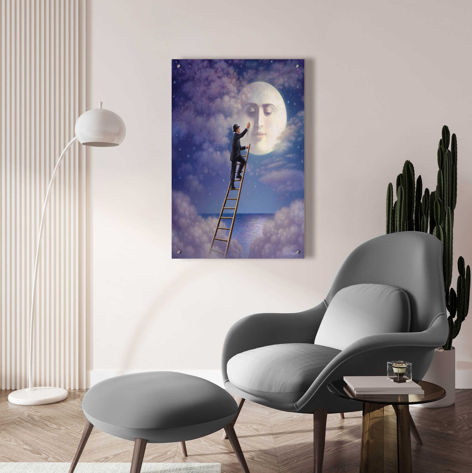 Epic Art 'Man With Moon' by Dan Craig, Acrylic Glass Wall Art,24x36