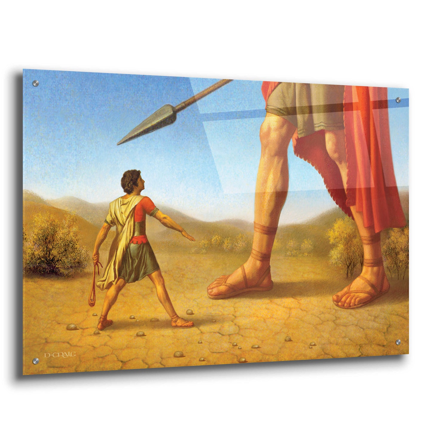 Epic Art 'David And Goliath' by Dan Craig, Acrylic Glass Wall Art,36x24