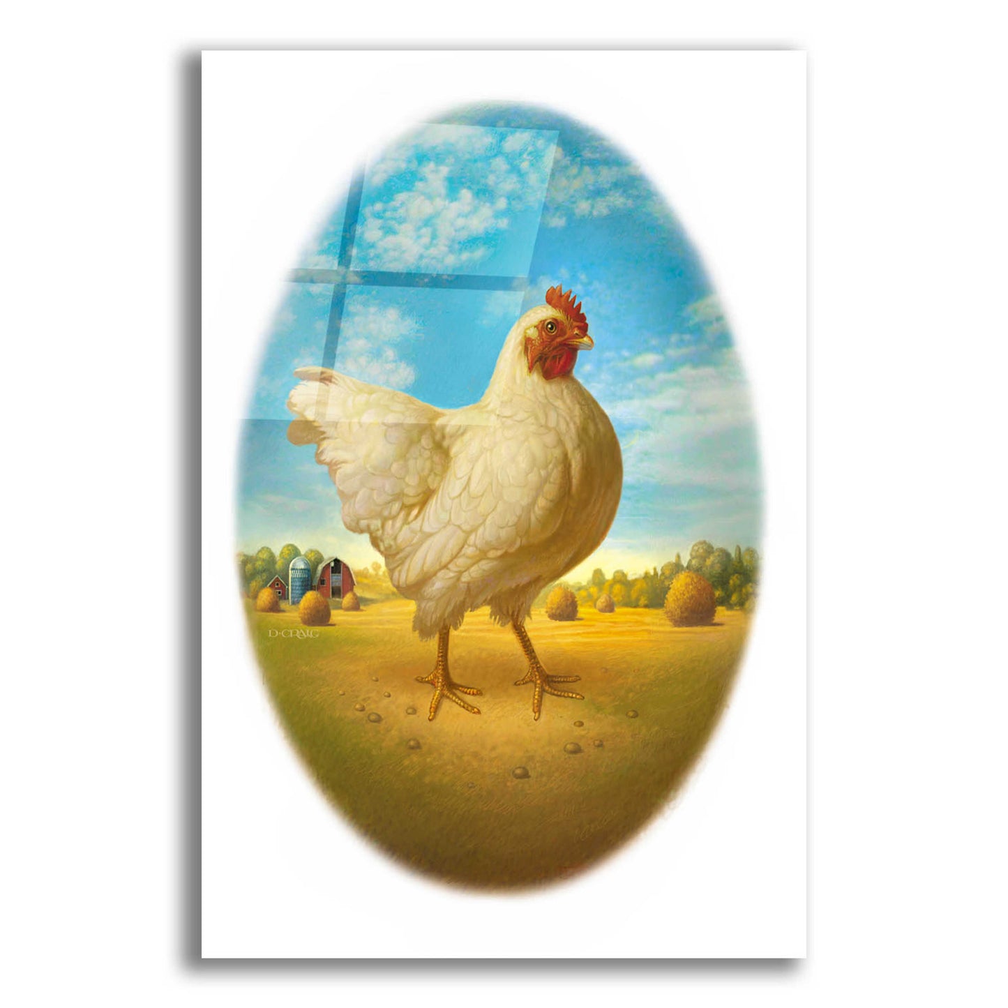 Epic Art 'Smaller Promo Chicken-Egg' by Dan Craig, Acrylic Glass Wall Art