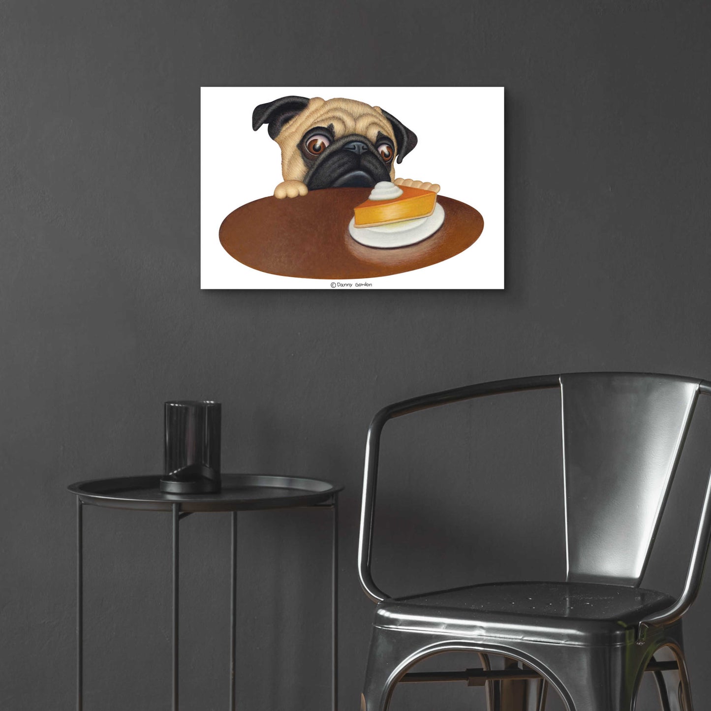 Epic Art 'Pug with Pie' by Danny Gordon Art, Acrylic Glass Wall Art,24x16