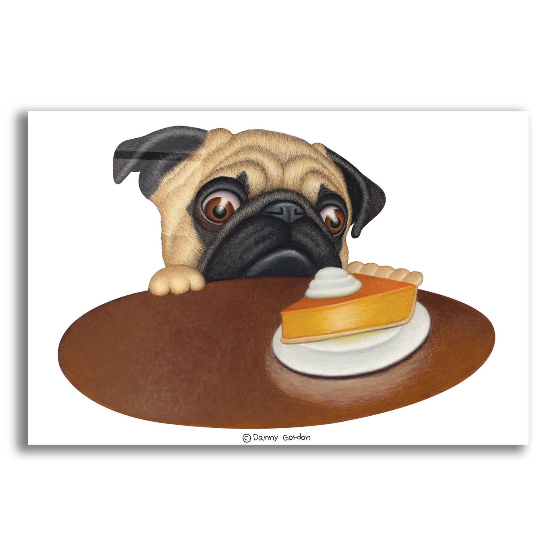 Epic Art 'Pug with Pie' by Danny Gordon Art, Acrylic Glass Wall Art,24x16