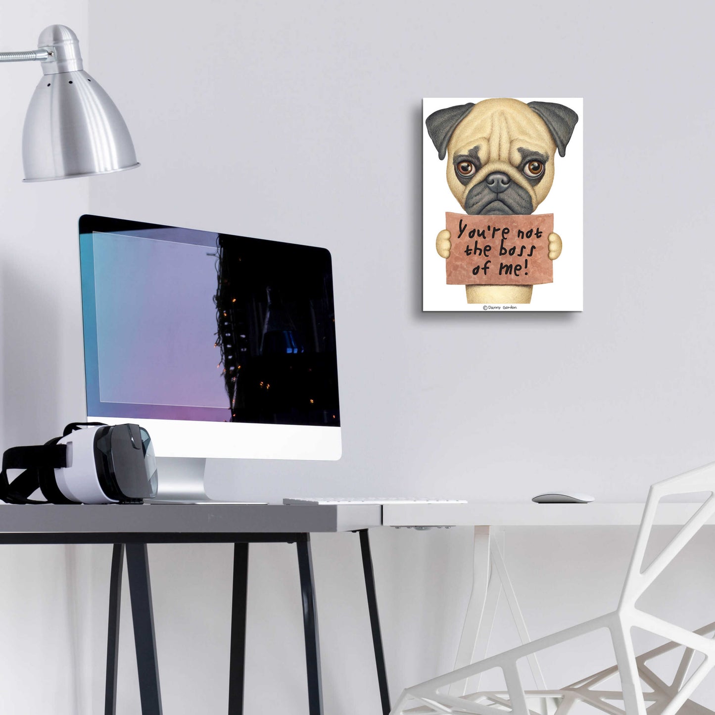 Epic Art 'Pug You're Not the Boss' by Danny Gordon Art, Acrylic Glass Wall Art,12x16